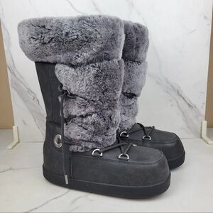 UGG Charcoal Fur Winter Boots